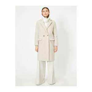 Koton Women's Ecru Button Detailed Coat