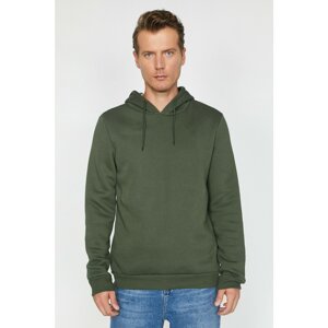Koton Men's Green Hooded Sweatshirt