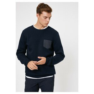 Koton Men's Navy Blue Pocket Detailed Sweatshirt
