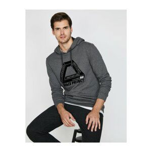 Koton Men's Letter Printed Hoodie Sweatshirt