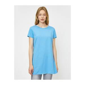 Koton Women's Blue Crew Neck T-Shirt