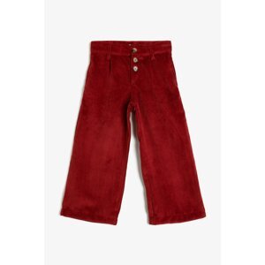 Koton Girl Claret Red Claret Red Velvet Trousers