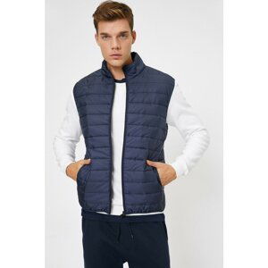 Koton Men's Navy Blue Pocket Detailed Vest