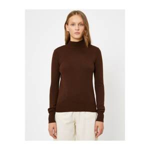 Koton Women's Coffee Turtleneck Sweater Long Sleeved Sweater