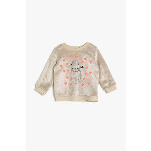 Koton Printed Plush Sweatshirt