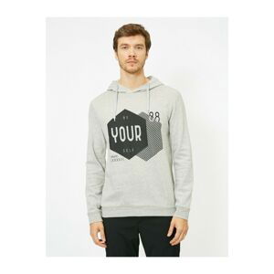 Koton Men's Letter Printed Hoodie Sweatshirt