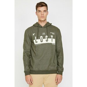 Koton Men's Ecru Printed Sweatshirt