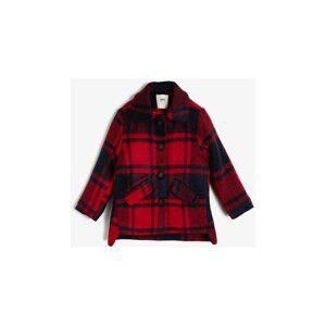 Koton Red Kids Checkered Coat