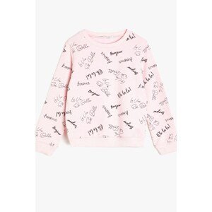 Koton Pink Girl's Printed Sweatshirt