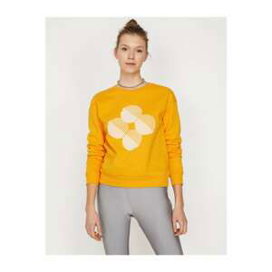 Koton Women's Yellow Printed Sweatshirt