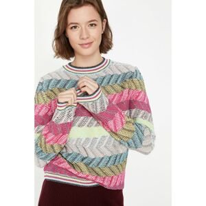 Koton Women's Pink Patterned Sweater