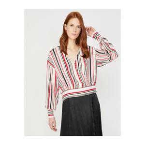 Koton Women's Red Striped Blouse