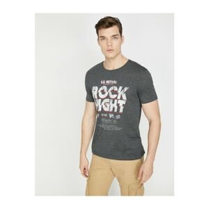 Koton Men's Gray Printed T-Shirt