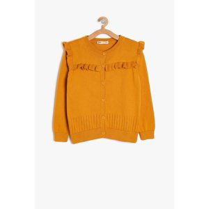 Koton Mustard Girl's Ruffle Detailed Cardigan