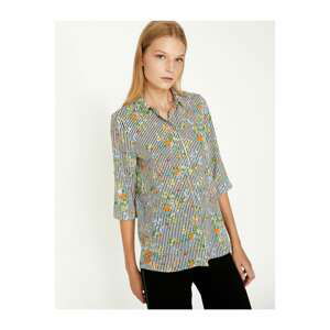 Koton Women's Black Patterned Shirt