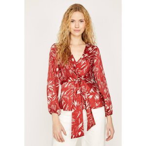 Koton Women's Red Patterned Blouse