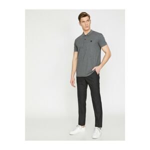 Koton Men's Gray Normal Waist Slim Fit Pocket Detailed Trousers
