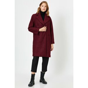 Koton Women's Claret Red Pocket Detailed Coat