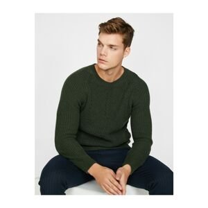 Koton Men's Green Knitted Sweater