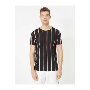 Koton Men's Cotton Crew Neck Short Sleeve Striped T-Shirt