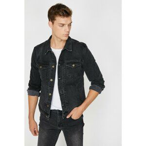 Koton Men's Black Pocket Detailed Jean Jacket