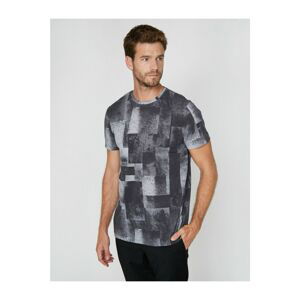 Koton Men's Black Patterned Patterned T-Shirt