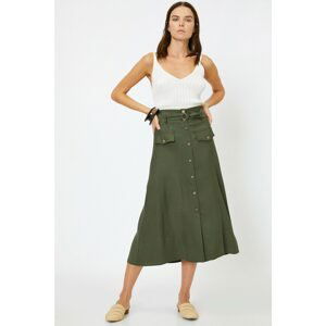 Koton Women's Green Button Detailed Skirt