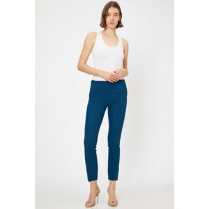 Koton Women's Green Button Detailed Trousers