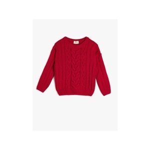 Koton Girl's Crew Neck Long Sleeve Knitwear Sweater