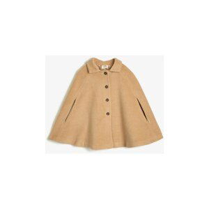 Koton Girl's Brown Button Detailed Coat