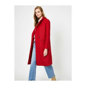 Koton Women's Red Pocket Detailed Coat