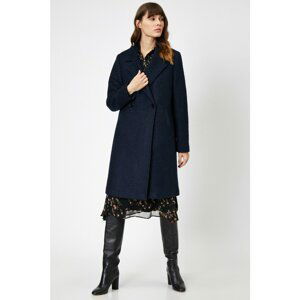 Koton Women's Navy Blue Pocket Detailed Coat