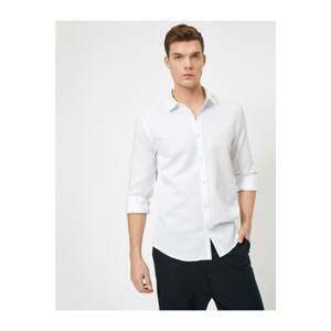 Koton Men's White Classic Collar Shirt