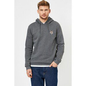 Koton Men's Hooded Embroidered Long Sleeve Sweatshirt