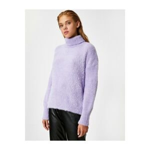 Koton Women's Purple Turtleneck Long Sleeve Sweater