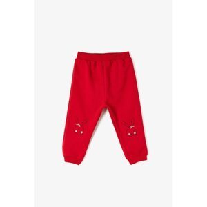 Koton Baby Girl Red Printed Sweatpants