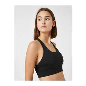 Koton Women's Black Solid Color Sports Bra