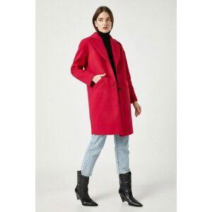 Koton Women's Pink Buttoned Bowl Coat