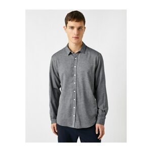 Koton Men's Cotton Classic Collar Long Sleeve Shirt