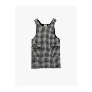 Koton Plaid Tweed Dress Pocket Detailed