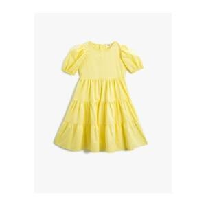 Koton Girl Yellow Summer Dress With Balloon Sleeve
