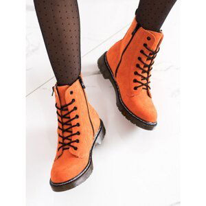 SHELOVET ORANGE TRAPPERS WITH DECORATIVE SLIDER