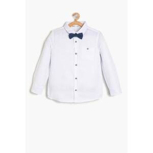 Koton White Boy's Bow Tie Detailed Shirt