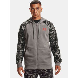 Under Armour Sweatshirt UA RIVAL FLC CAMO SCRIPT FZ-GRY - Mens