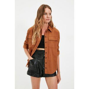 Trendyol Brown Double Pocket Shirt