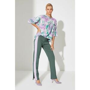 Trendyol Green Striped Knitted Trousers