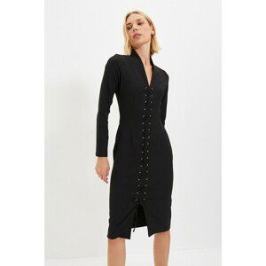 Trendyol Black Eyelet Detailed Dress