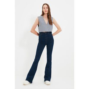 Trendyol Dark Blue Tall High Waist Flare Jeans