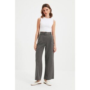 Trendyol Gray Petite Belted Trousers