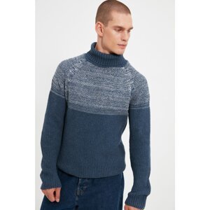 Trendyol Indigo Men's Turtleneck Slim Fit Knitwear Sweater